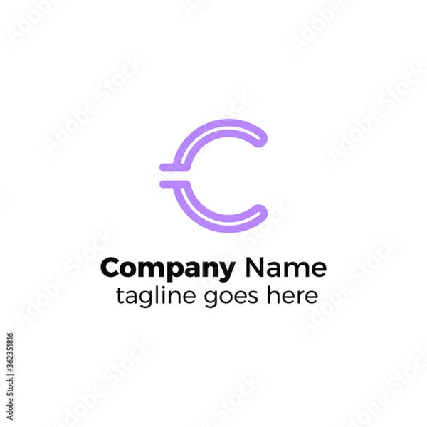 Fototapeta line c logo design vector illustration simple