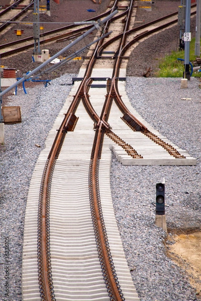 Obraz Aerial view of a railroad track