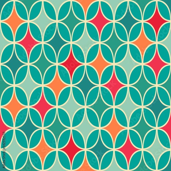 Obraz Abstract Retro Geometric seamless pattern with triangles. Vector Illustration