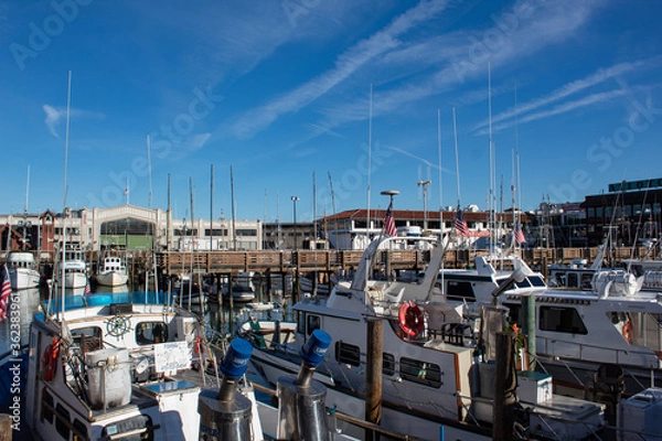 Obraz Docked boats in the marina