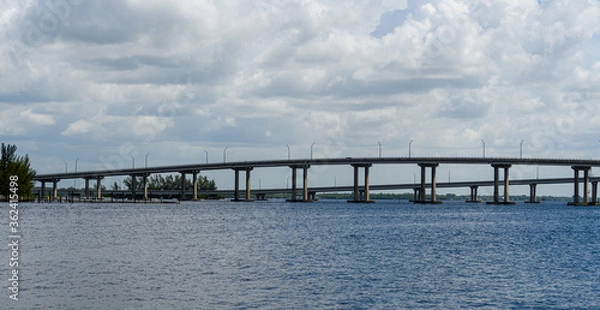 Fototapeta View Of Caloosahatchee Bridge In Fort Myers