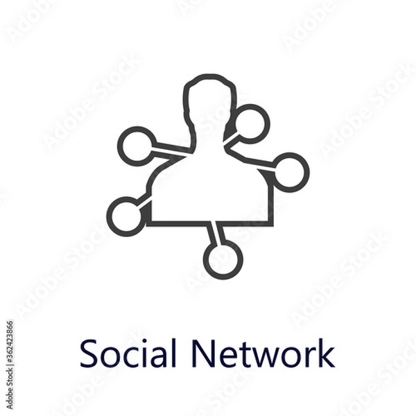 Obraz Social network icon. Vector illustration. Flat icon