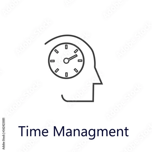 Obraz Time management icon. Vector illustration. Flat icon