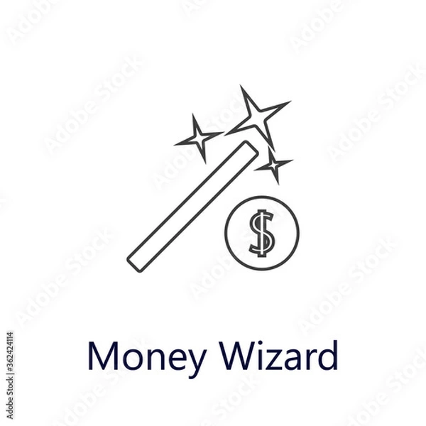 Fototapeta Money wizard icon. Vector illustration. Flat icon
