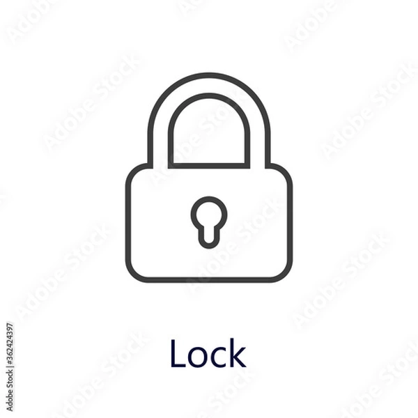 Obraz Lock icon. Vector illustration. Flat icon