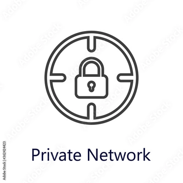 Obraz Private network icon. Vector illustration. Flat icon