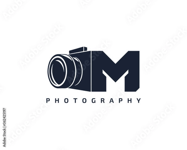 Obraz Initial Letter M Camera photography filmmaker logo design 