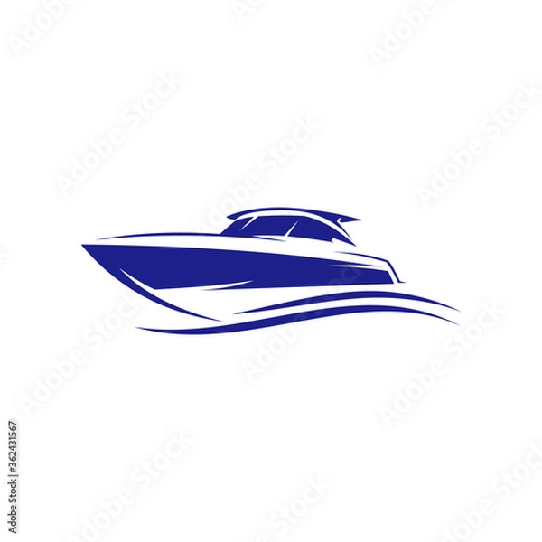 Obraz Creative ship sail boat vector graphic logo design
