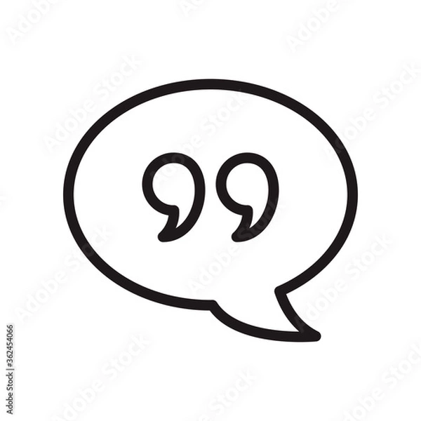 Fototapeta Cytuj ikonę. Graficzna ilustracja wektorowa. Nadaje się do projektowania stron internetowych, logo, aplikacji, szablonów i interfejsu użytkownika.