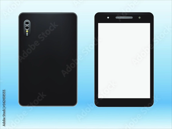 Fototapeta Realistic vector smart phones with camera phone on white background
