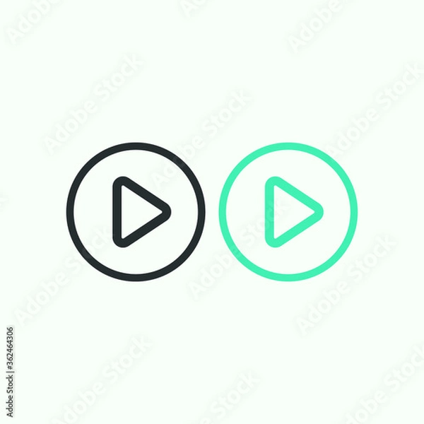 Obraz play icon on round button