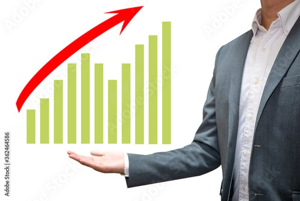 Obraz businessman with graph