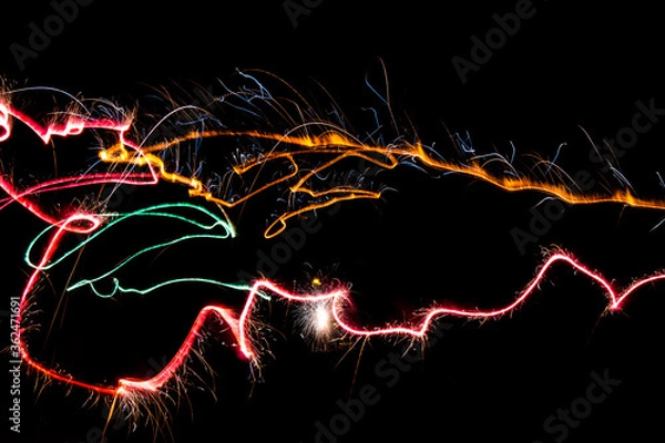 Obraz Abstract Light Trails from Sparklers