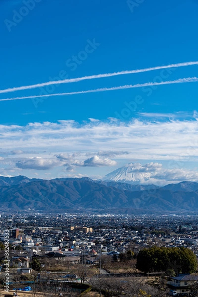 Obraz 富士山と街