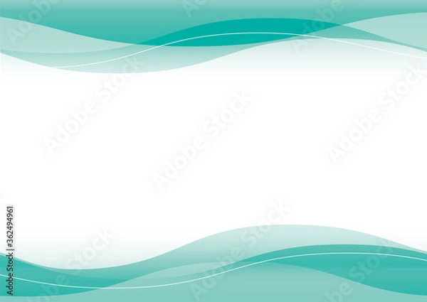 Fototapeta 透明感のある流れる青緑背景イメージ