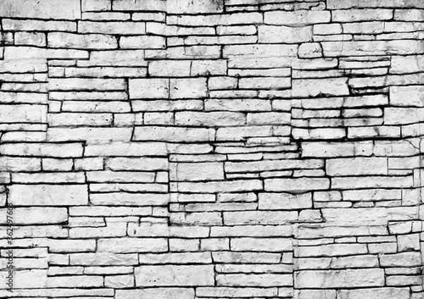 Fototapeta Old brick texture seamless pattern white grey background
