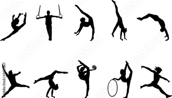 Obraz gymnastics silhouettes