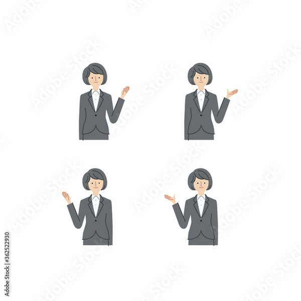 Fototapeta ビジネスシーン：指し示す・手・女性（主線なし）
