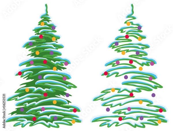 Fototapeta Christmas tree with ornaments