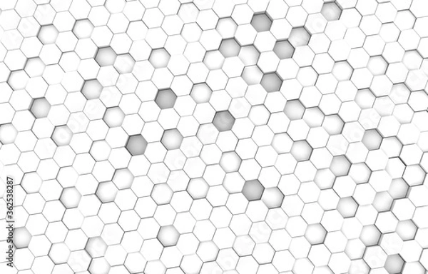 Fototapeta Duo tone hexagon 3D background texture. 3d rendering illustration. Futuristic abstract background.