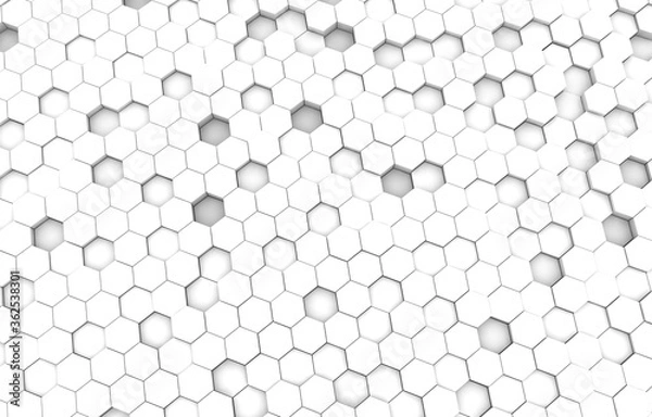 Fototapeta Duo tone hexagon 3D background texture. 3d rendering illustration. Futuristic abstract background.
