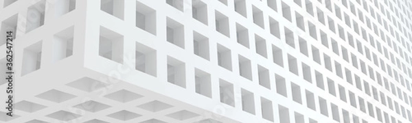 Fototapeta Architectural geometric white background 3d