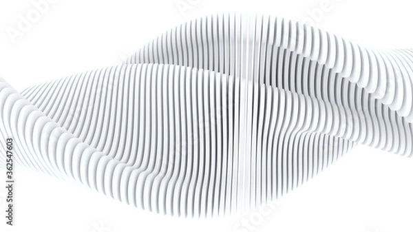 Fototapeta White abstract background with waves. Creative Architectural Concept