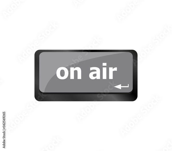 Fototapeta Radio on air button on computer keyboard, business concept