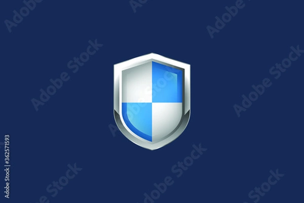 Fototapeta realistic protected shield.Conceptual vector illustration in flat style design.Isolated on background.