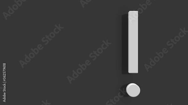 Fototapeta exclamation mark on a gray background 3d