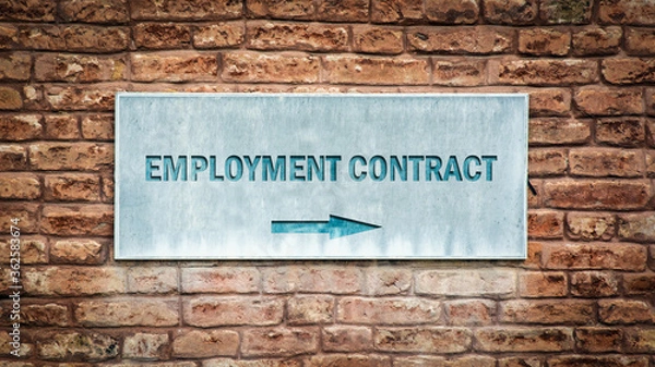 Obraz Street Sign EMPLOYMENT CONTRACT