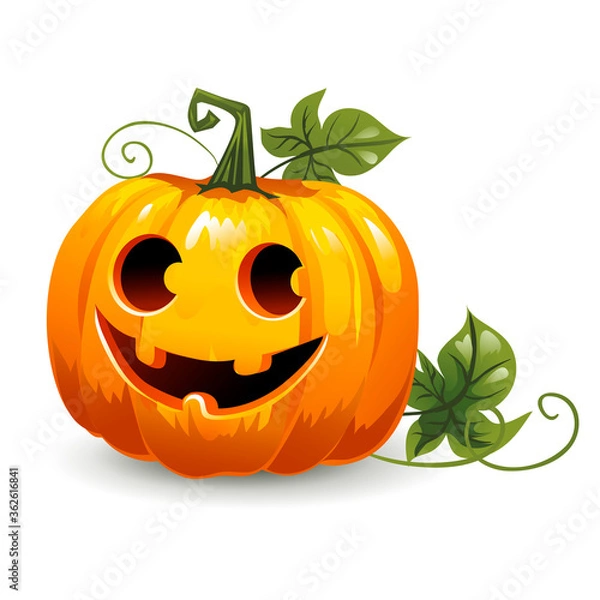 Obraz Halloween pumpkin with scary face.