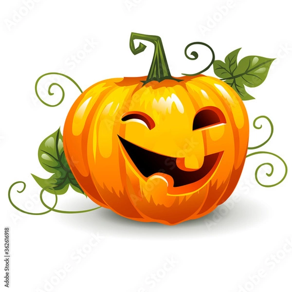 Obraz Halloween pumpkin with funny face.