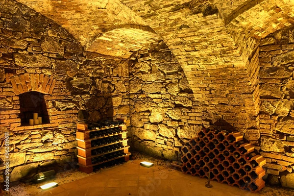 Obraz old arch wine cellar bricks