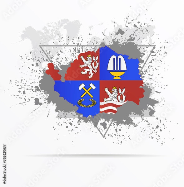 Fototapeta Abstract grunge map Karlovy Vary Region print for t-shirt. Map Karlovy Vary Region, Czech Republic modern street style attributes. Vector art. Map Karlovy Vary Region for. HIPSTER print for t-shirt.