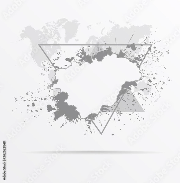 Fototapeta Abstract grunge map Zlin Region, Czech Republic print for t-shirt. Map Zlin Region,Czech Republic modern street style attributes. Vector art. Map Zlin Region for. HIPSTER print for t-shirt.