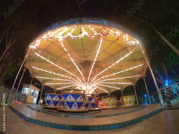 Fototapeta carousel at night
