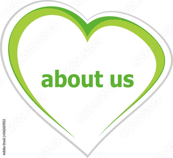 Obraz Text About Us. Information concept