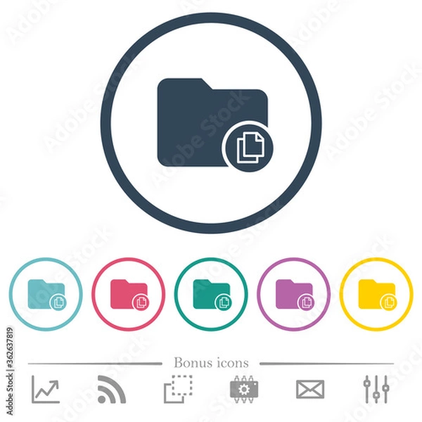 Fototapeta Copy directory flat color icons in round outlines