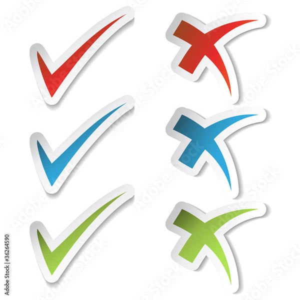 Obraz Vector check mark stickers