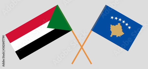 Obraz Crossed flags of Kosovo and Sudan