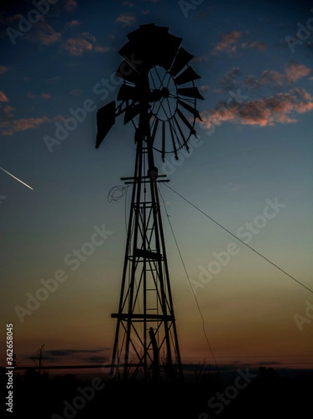 Obraz windmill at sunset