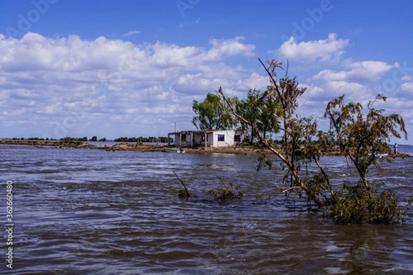 Obraz landscape with a boat