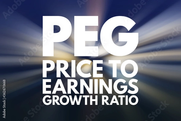 Fototapeta PEG - Price to Earnings Growth ratio acronym, business concept background
