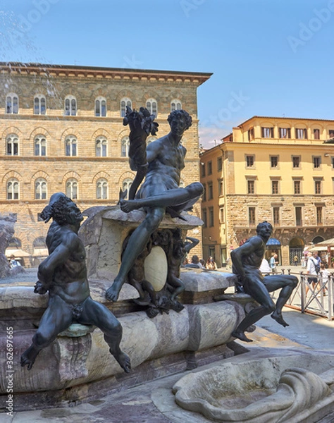 Obraz The beautiful Fountain of Neptune in Florence