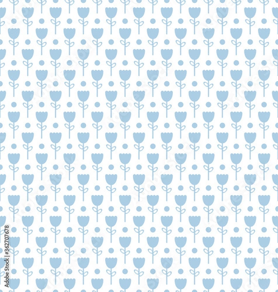Fototapeta Simple flower with circle seamless repeat pattern background
