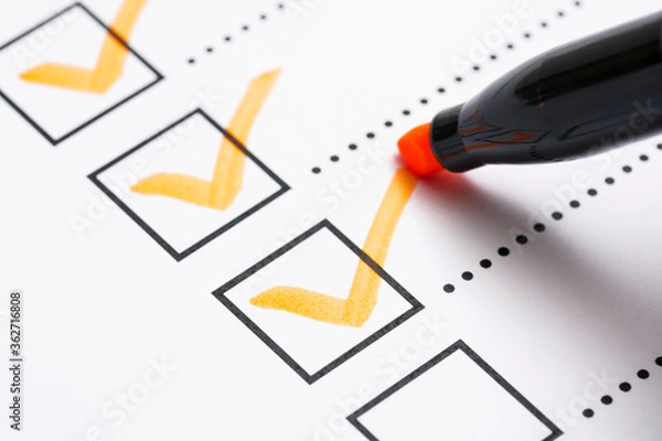 Obraz Check list and marker