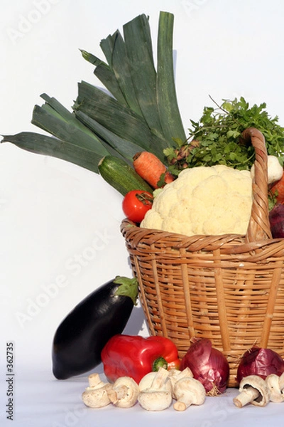 Fototapeta basket and vegetables