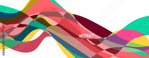 Fototapeta Fluid wave colorful abstract background. Dynamic colorful vibrant vector design
