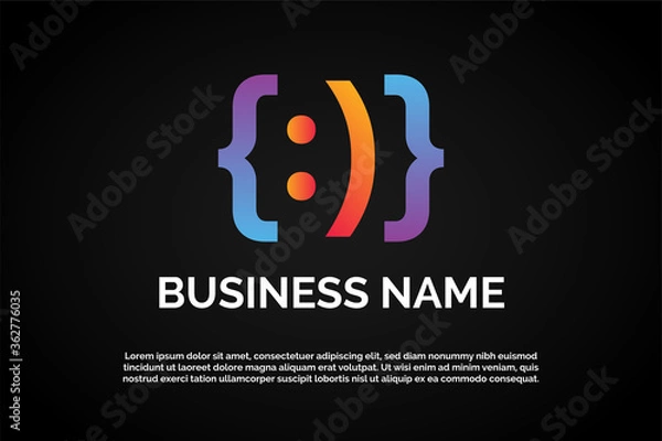 Obraz Smile Coding Logo Template